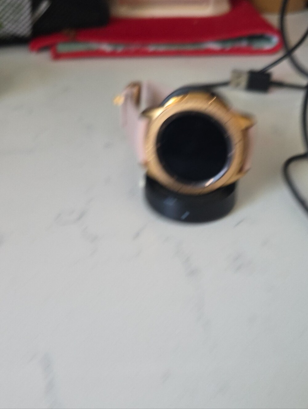 Samsung Gold Smartwatch with Blush Pink Band